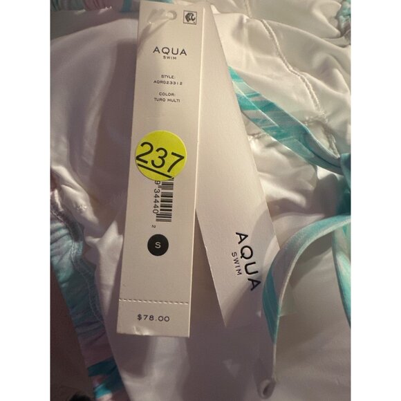 Aqua Swim Turquoise & Multi Marble Print Bikini Set Size Small Top & Bottom NTW - Picture 6 of 6